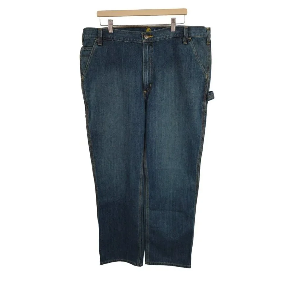 Carhartt 103327 Men 42/32 Relaxed Fit Holter Dungaree Carpenter Blue Denim Jeans